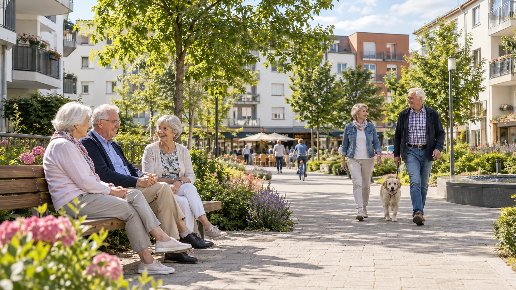 Freundliches deutsches Wohnviertel mit kurzen Wegen